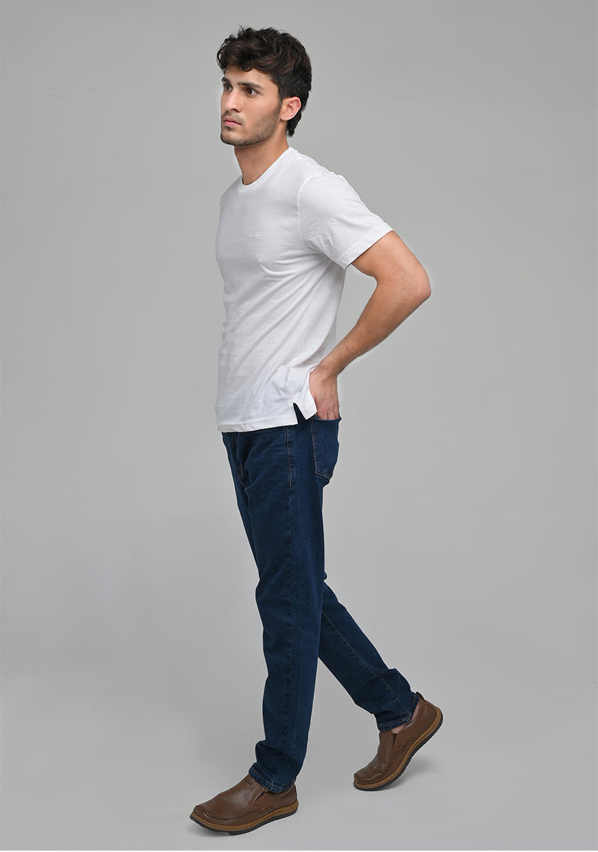 Jersey Round Neck Off White T-Shirt