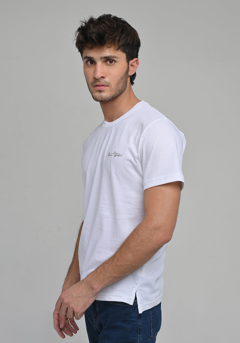Jersey Round Neck Off White T-Shirt