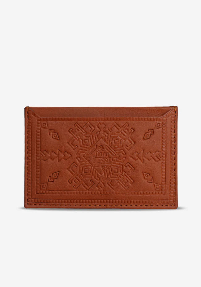 Signature Leather Light Brown Card Holder
