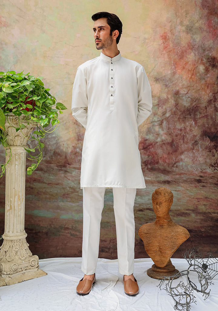 PV Cloud dancer Slim Fit Plain Kurta Pajama