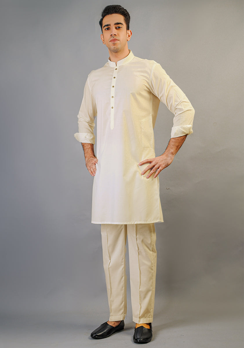 Basic Poly Viscose Whisper White Slim Fit Suit