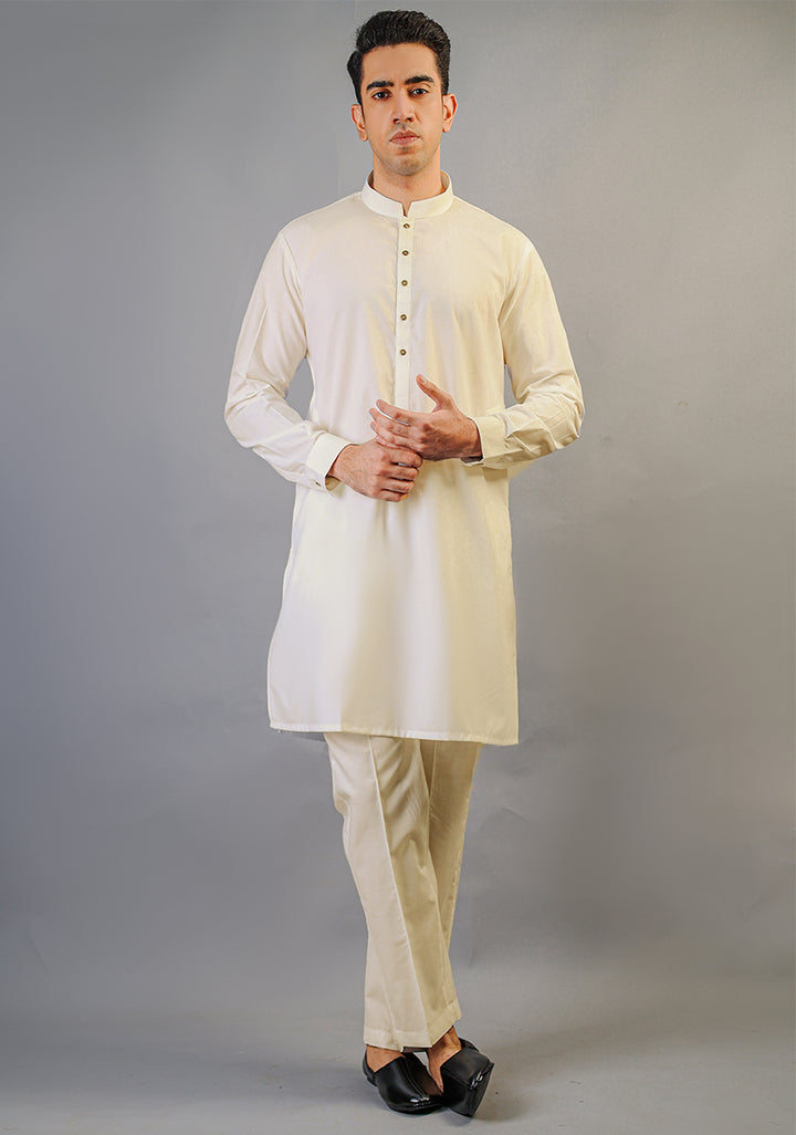 Basic Poly Viscose Whisper White Slim Fit Suit
