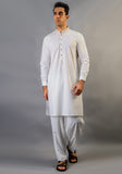 Classic Poly Viscose Cloud Dancer Classic Fit Embroidered Suit