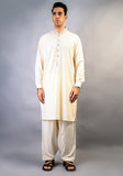 Classic  Poly Viscose Vanilla Ice Classic Fit Embroidered Suit