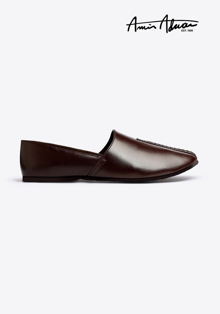Leather Brown Stone Cut Shoes