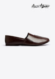 Basic Leather Brown Stone Cut Shoes