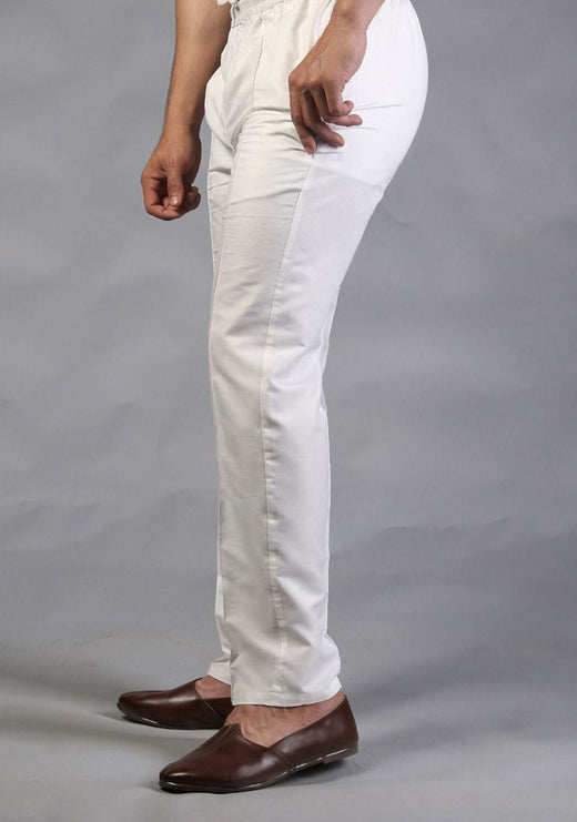 Cotton Silk Cloud Dancer Slim Fit Pant Pajama