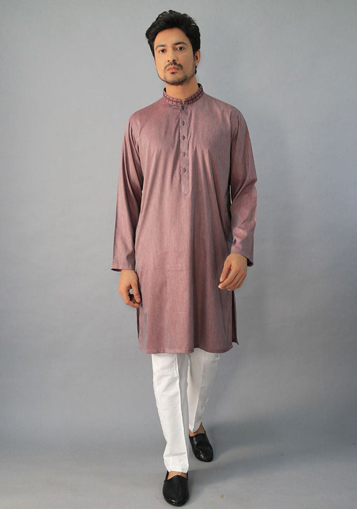 Classic PV Zinc Classic Fit Embroidered Kurta Amir Adnan