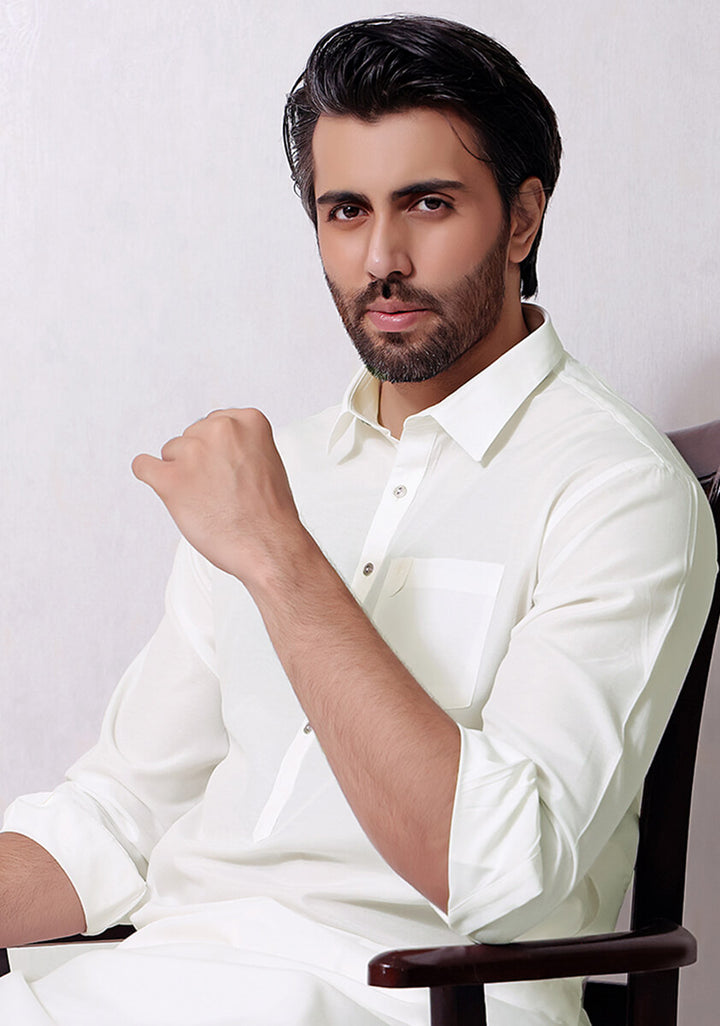 Basic Cotton Silk Cloud Dancer Slim Fit Suit