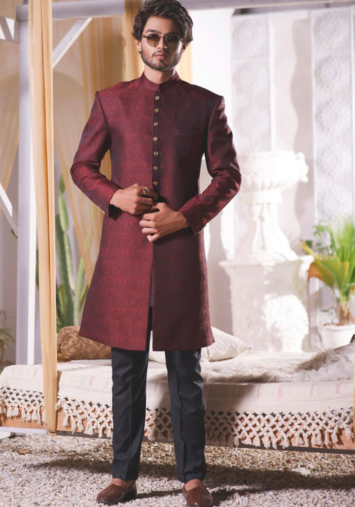 Winetasting  Jamawar Traditional plain Sherwani