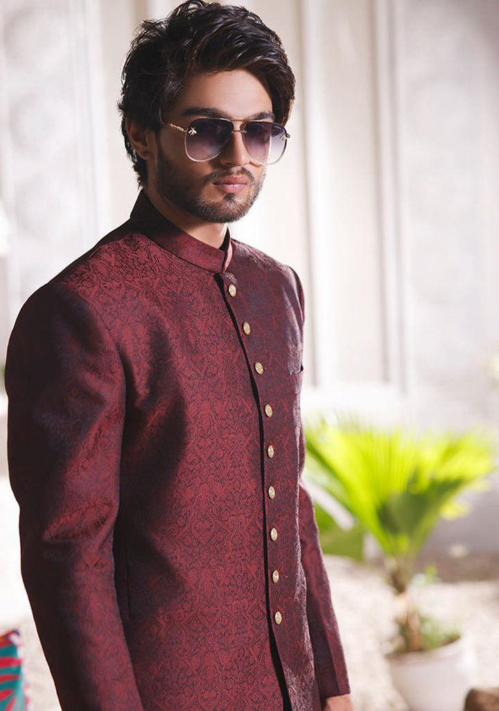 Winetasting  Jamawar Traditional plain Sherwani