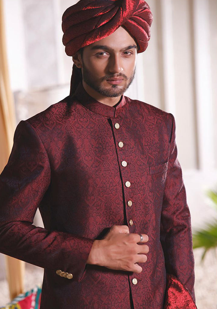 Winetasting  Jamawar Traditional plain Sherwani