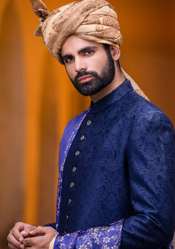Outer Space Karandi Traditional plain Sherwani
