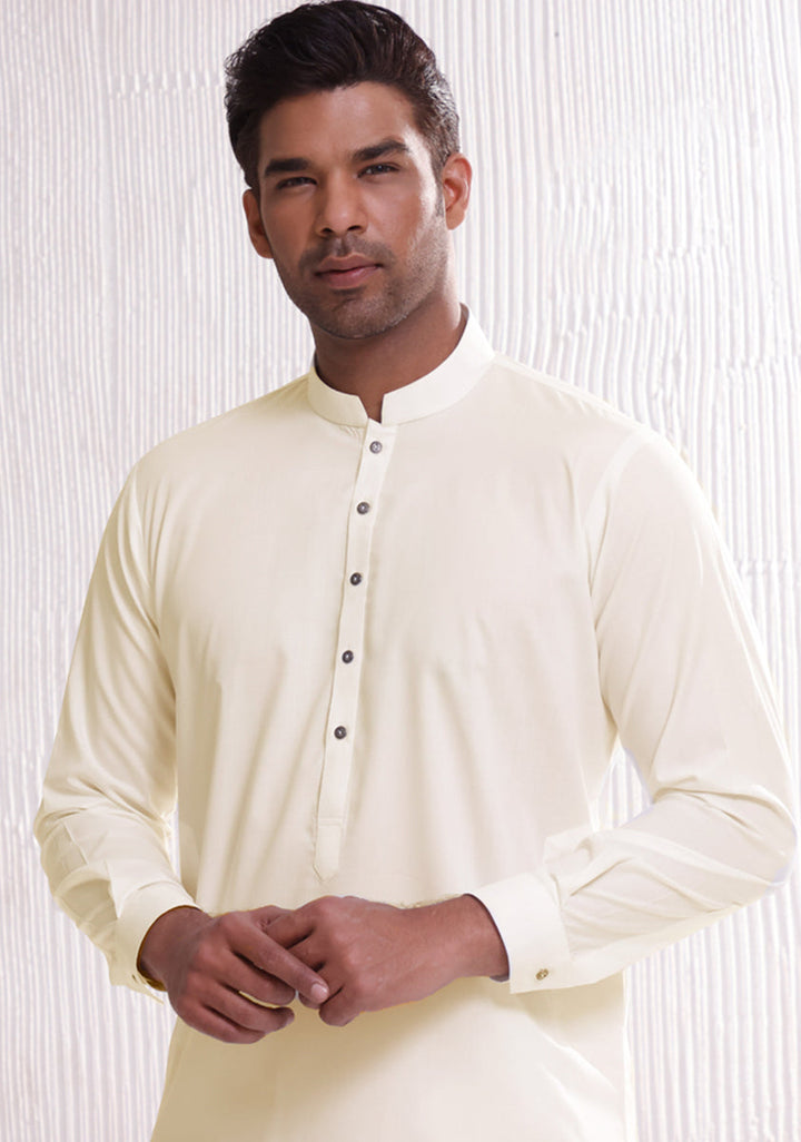 PV Vanilla Ice Slim Fit Plain Kurta Pajama
