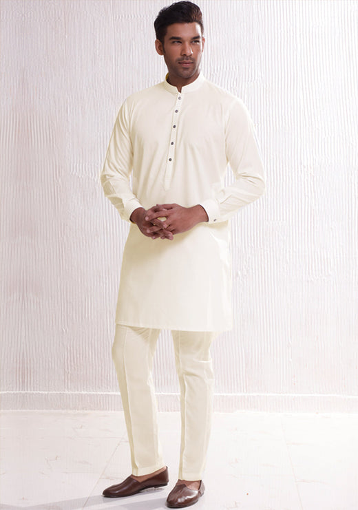 PV Vanilla Ice Slim Fit Plain Kurta Pajama