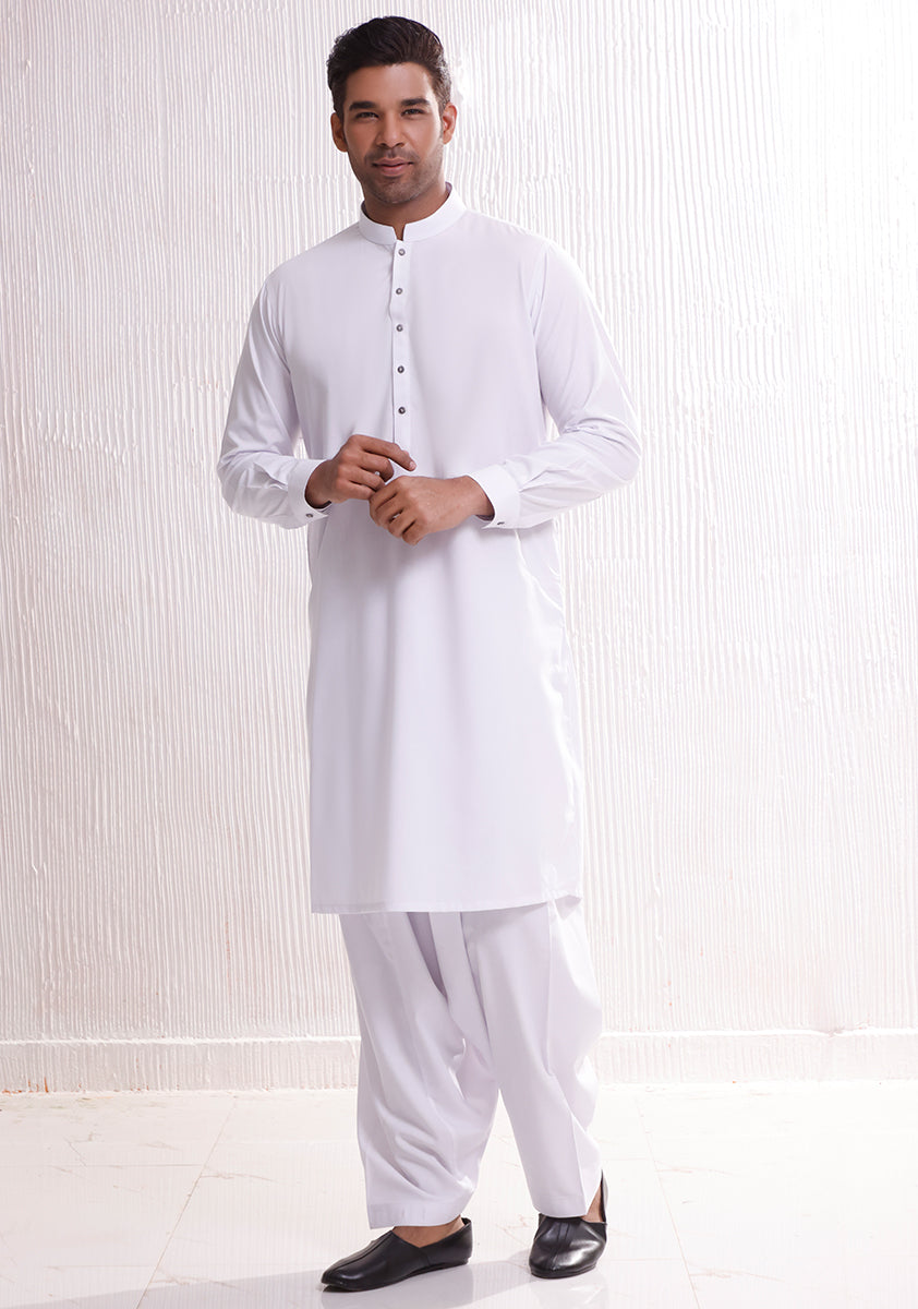 Basic Poly Viscose Cloud Dancer Classic Fit Suit