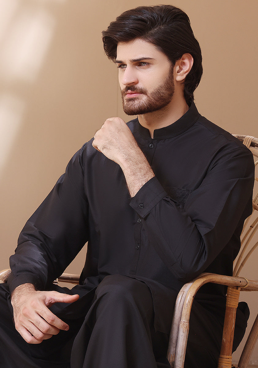 Basic Cotton Silk Caviar Classic Fit Suit