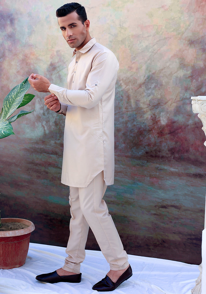 Basic Poly Viscose Beige  Modern Fit Suit