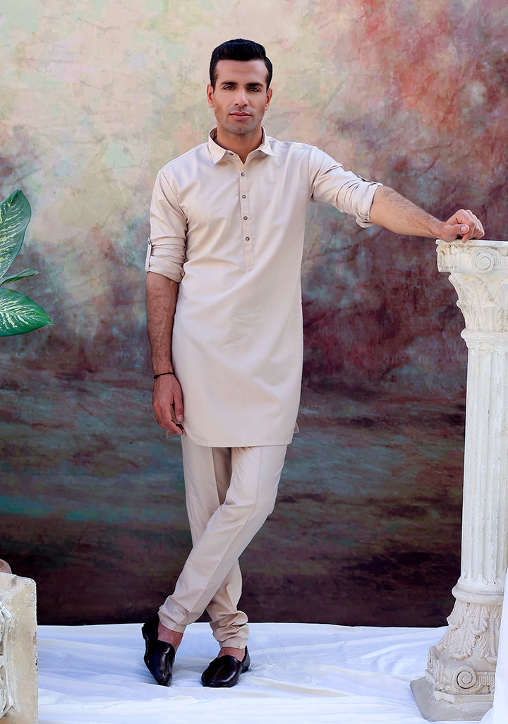 Basic Poly Viscose Beige  Modern Fit Suit