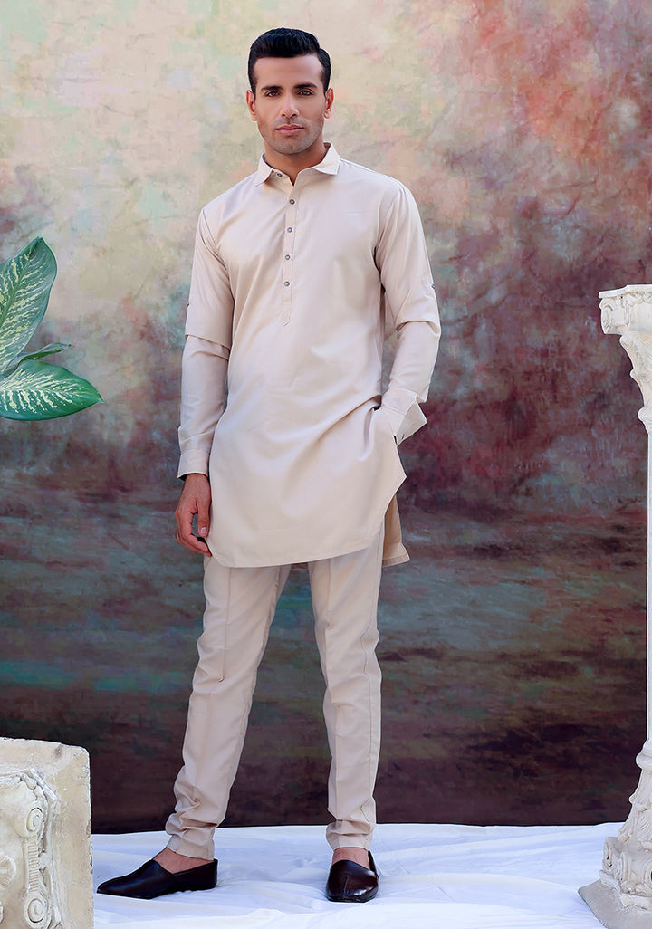 Basic Poly Viscose Beige  Modern Fit Suit