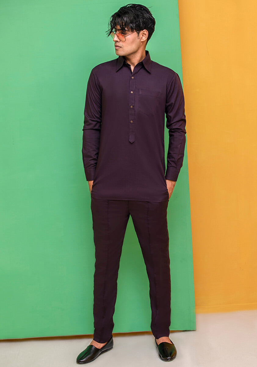 Classic Poly Viscose Night Shade  Modern Fit Plain Suit