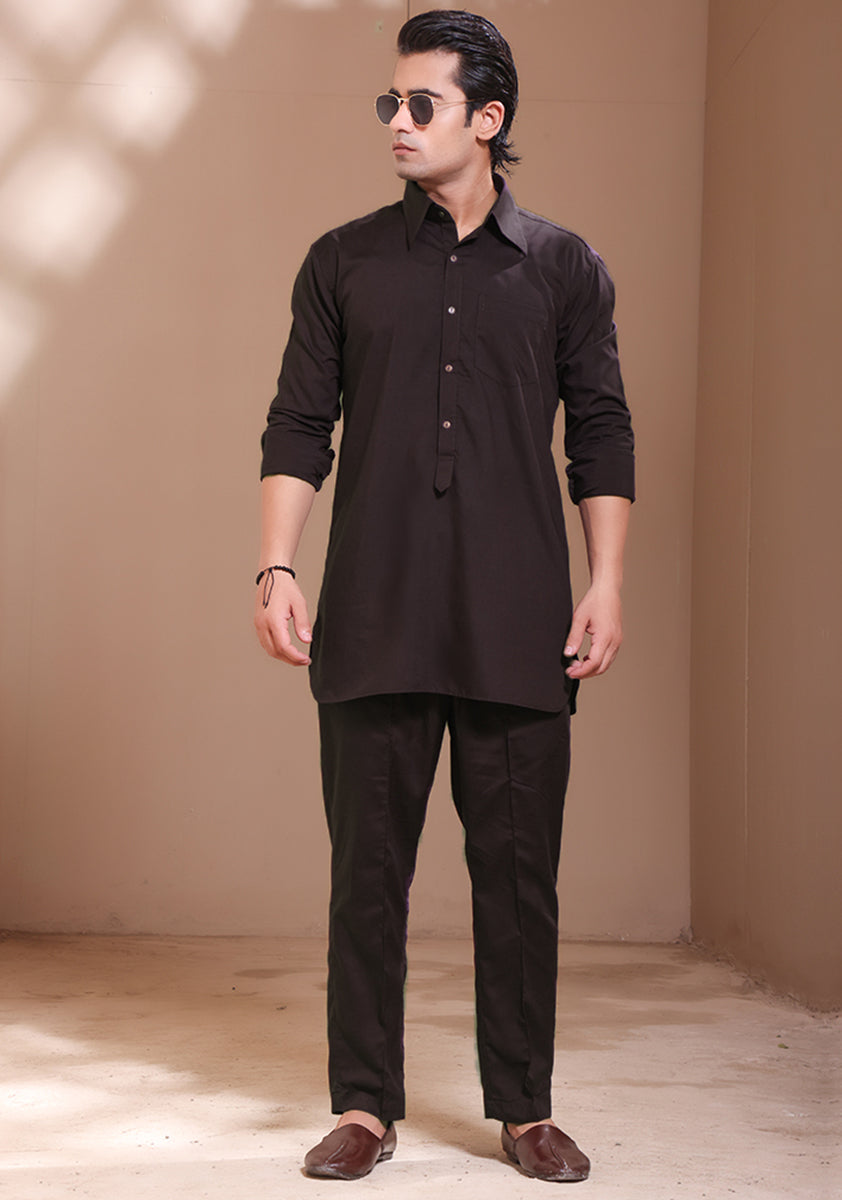 Classic Poly Viscose Night Shade  Modern Fit Plain Suit