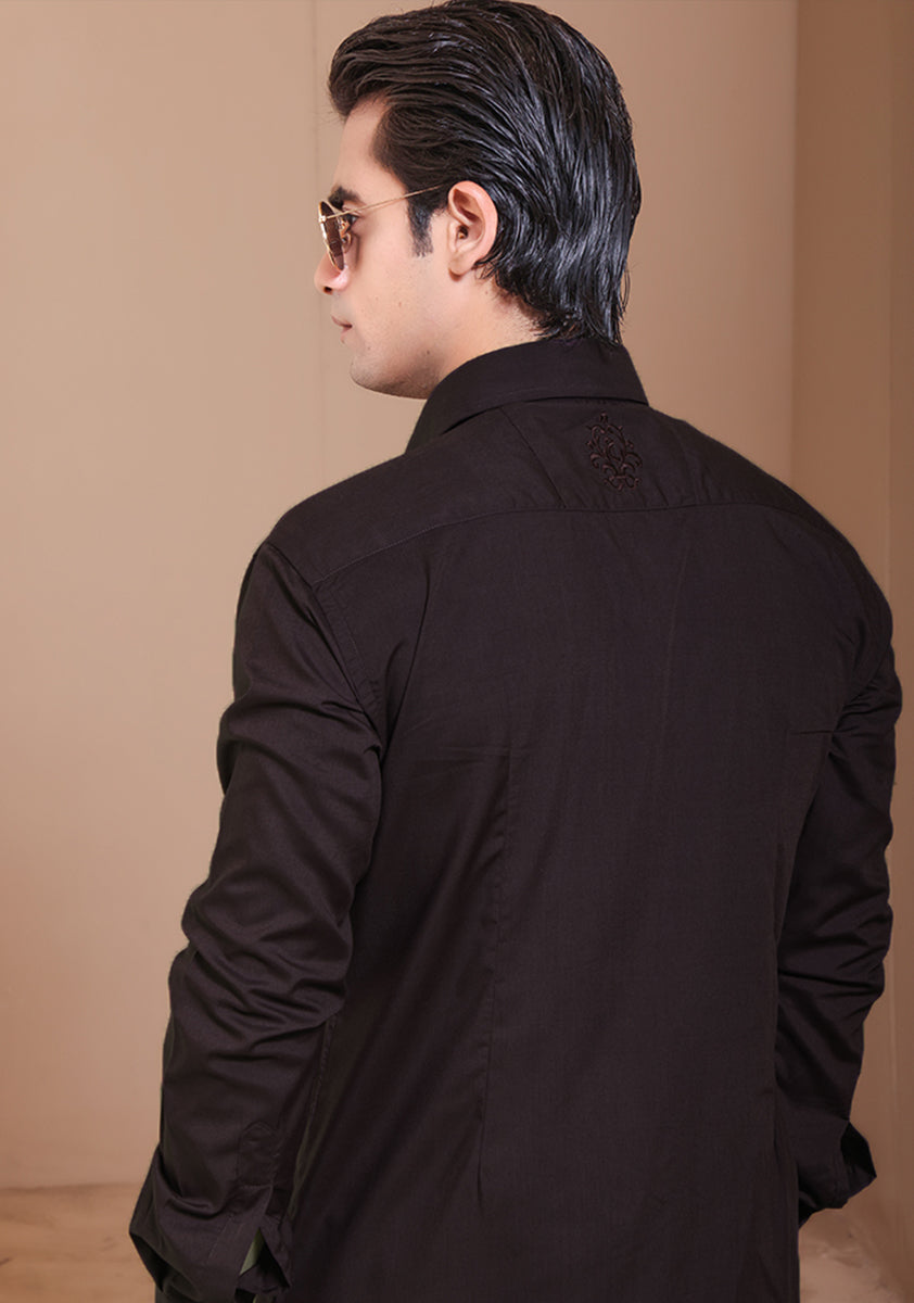 Classic Poly Viscose Night Shade  Modern Fit Plain Suit