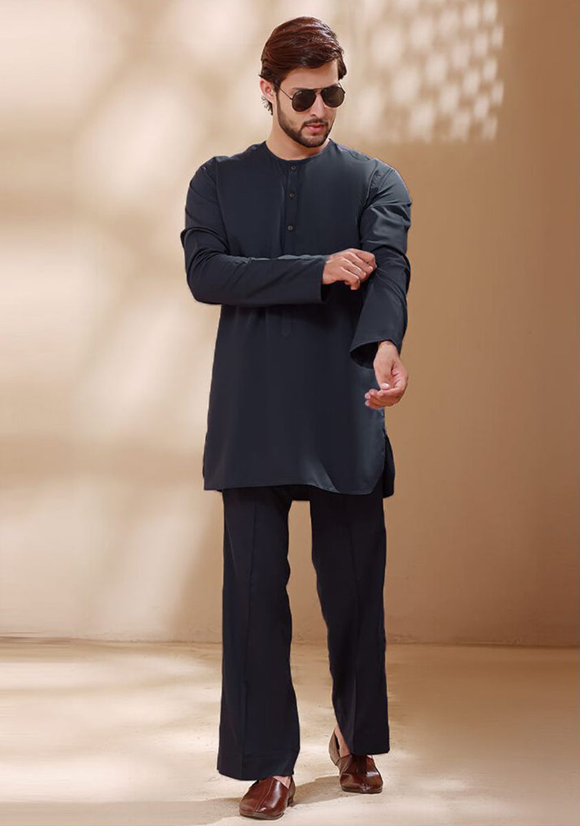 Classic Poly Viscose Stone Gray Modern Fit Plain Suit