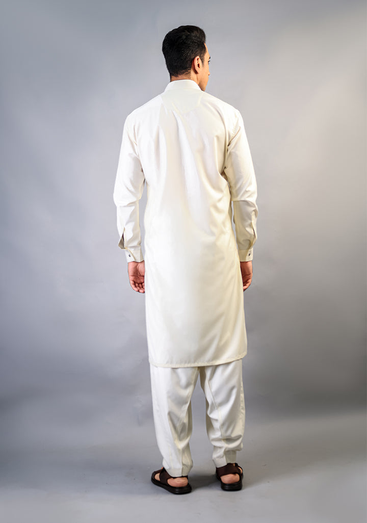 Poly Viscose Vanilla ice Slim Fit Plain Slightly Defected Suit