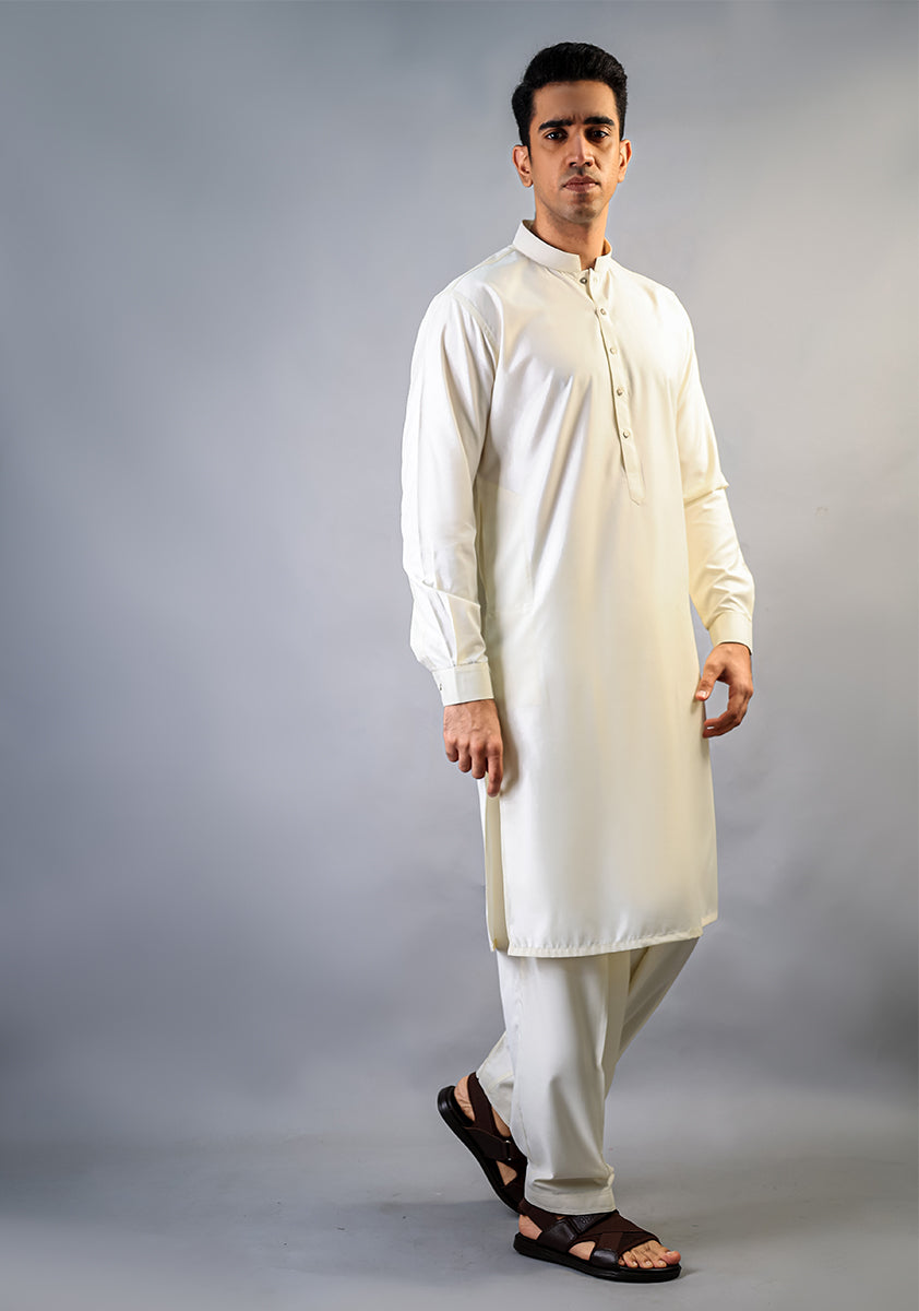 Poly Viscose Vanilla ice Slim Fit Plain Slightly Defected Suit