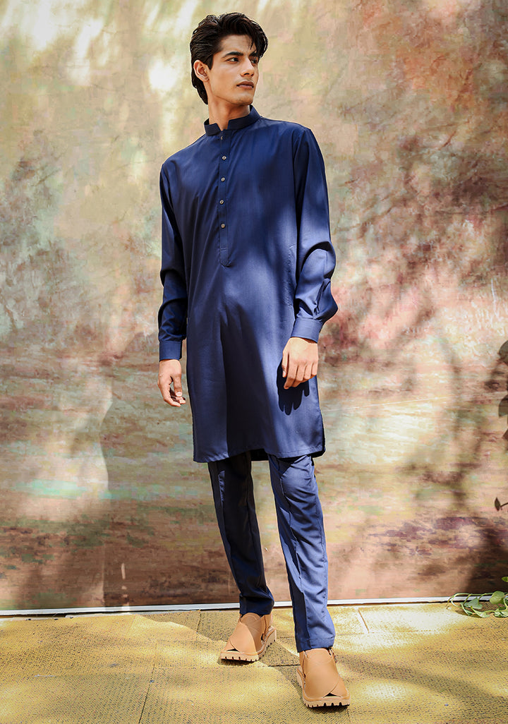 P V Outer Space Slim Fit Slightly Defected Plain Suit
