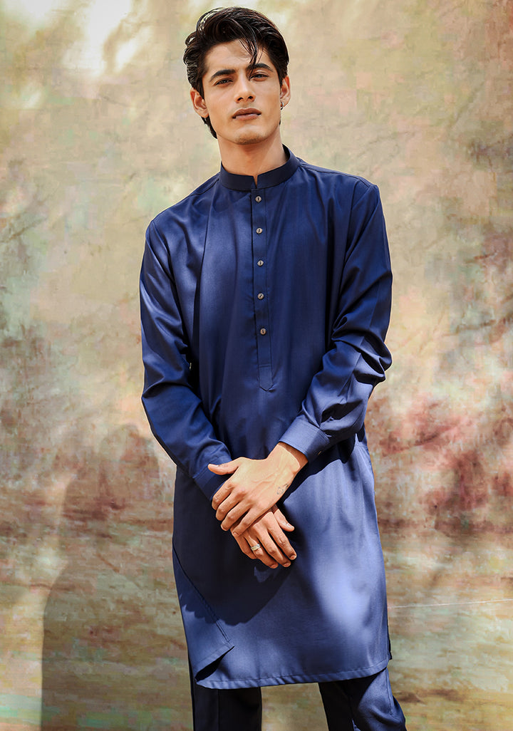 P V Outer Space Slim Fit Slightly Defected Plain Suit