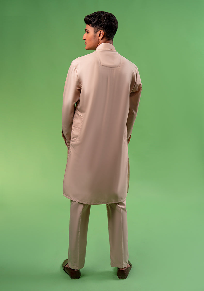 P V Beige Slim Fit Slightly Defected Suit