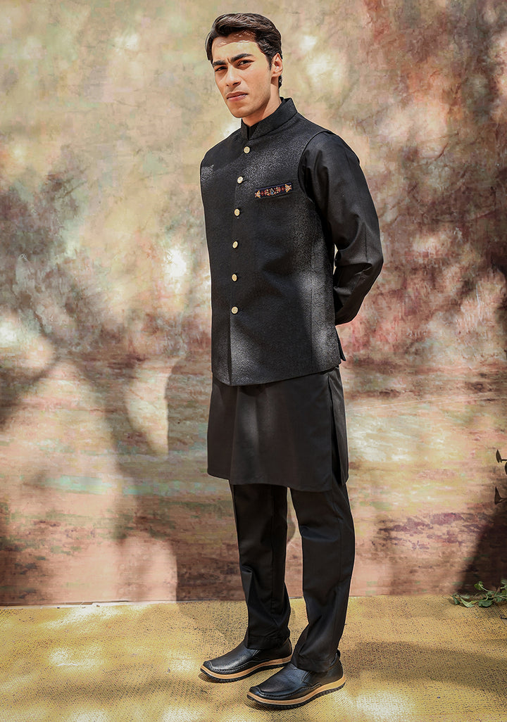 Classic Jamawar Tap Shoe Traditional Waistcoat