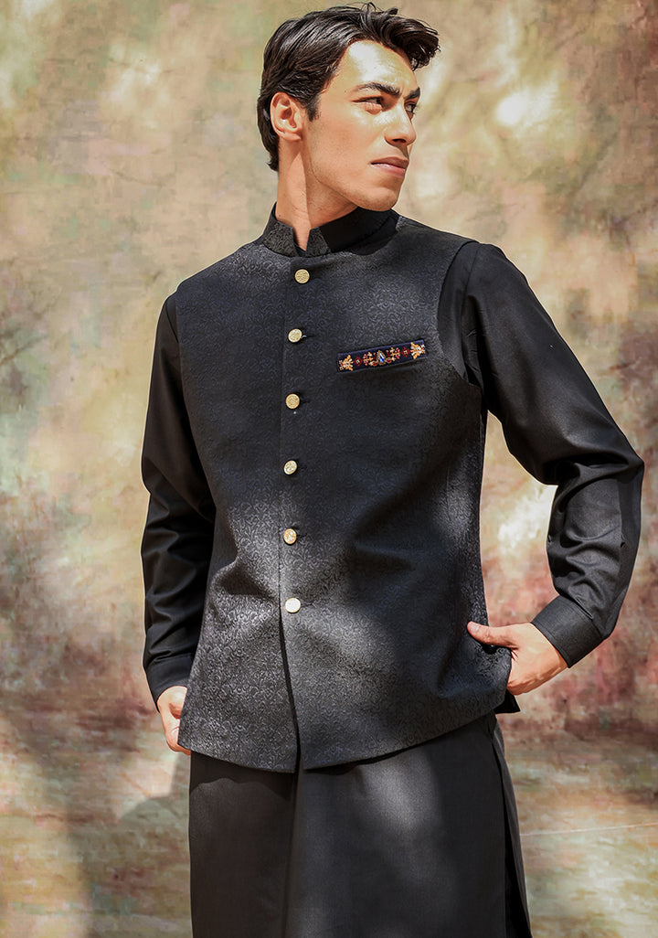 Classic Jamawar Tap Shoe Traditional Waistcoat