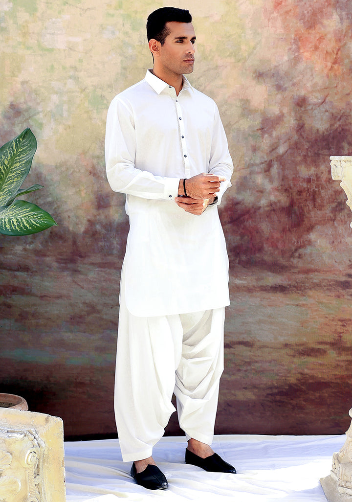 Cotton Cloud Dancer Slim Fit Plain  Kameez Shalwar