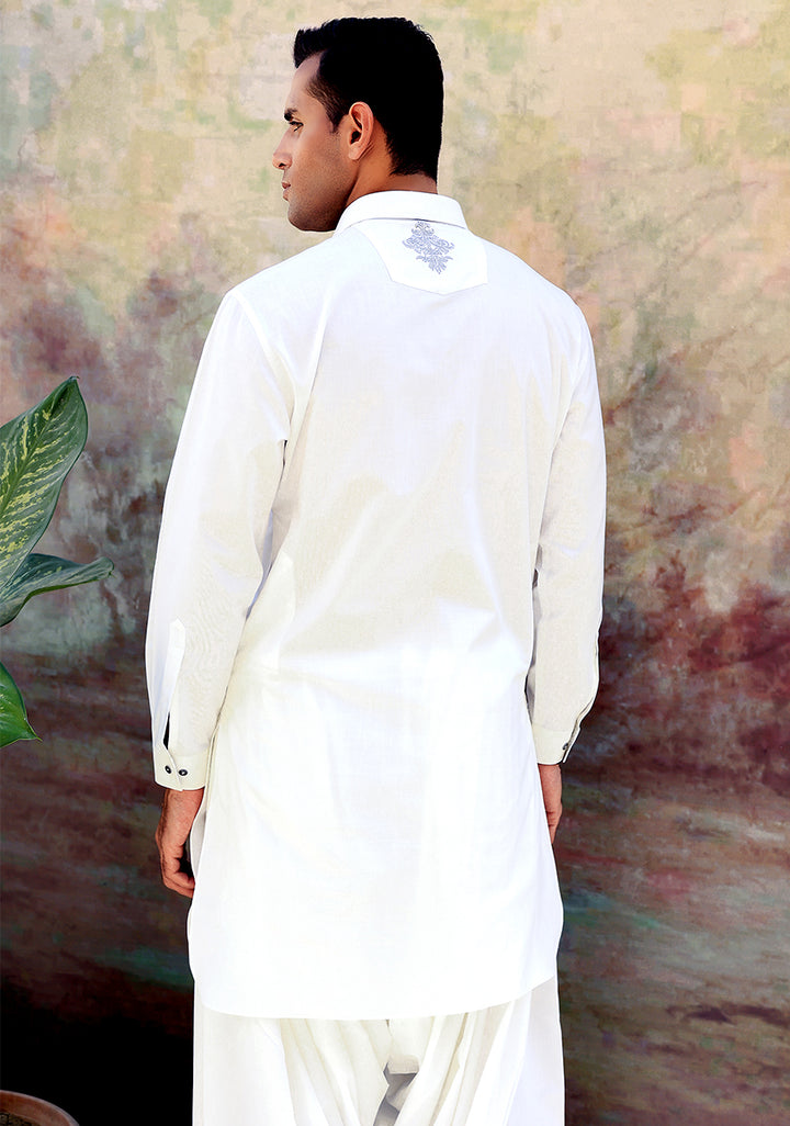 Cotton Cloud Dancer Slim Fit Plain  Kameez Shalwar