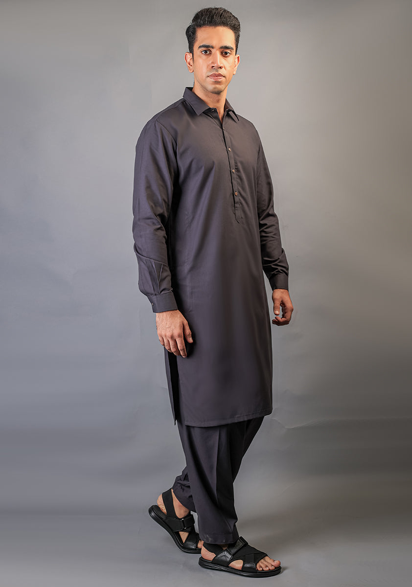 Poly Viscose Ebony Slim Fit Slightly Defected Suit