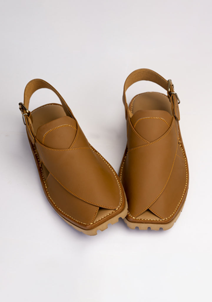 Mustard Leather Peshaweri Sandal