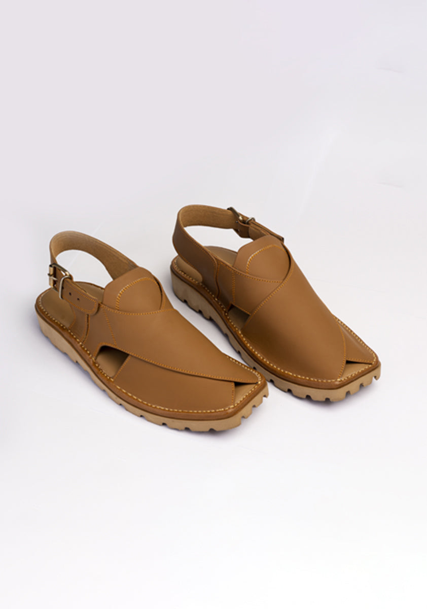 Mustard Leather Peshaweri Sandal