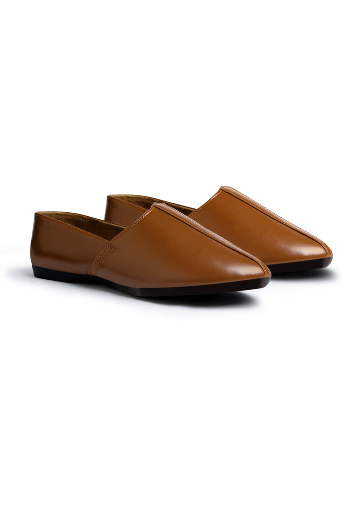 Basic Leather Mustard Cut Shoes