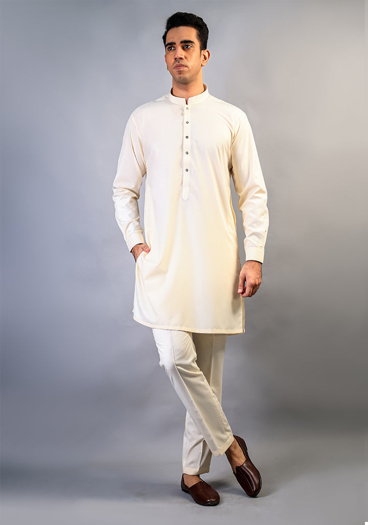 PV Vanilla Ice Slim Fit Plain Kurta Pajama
