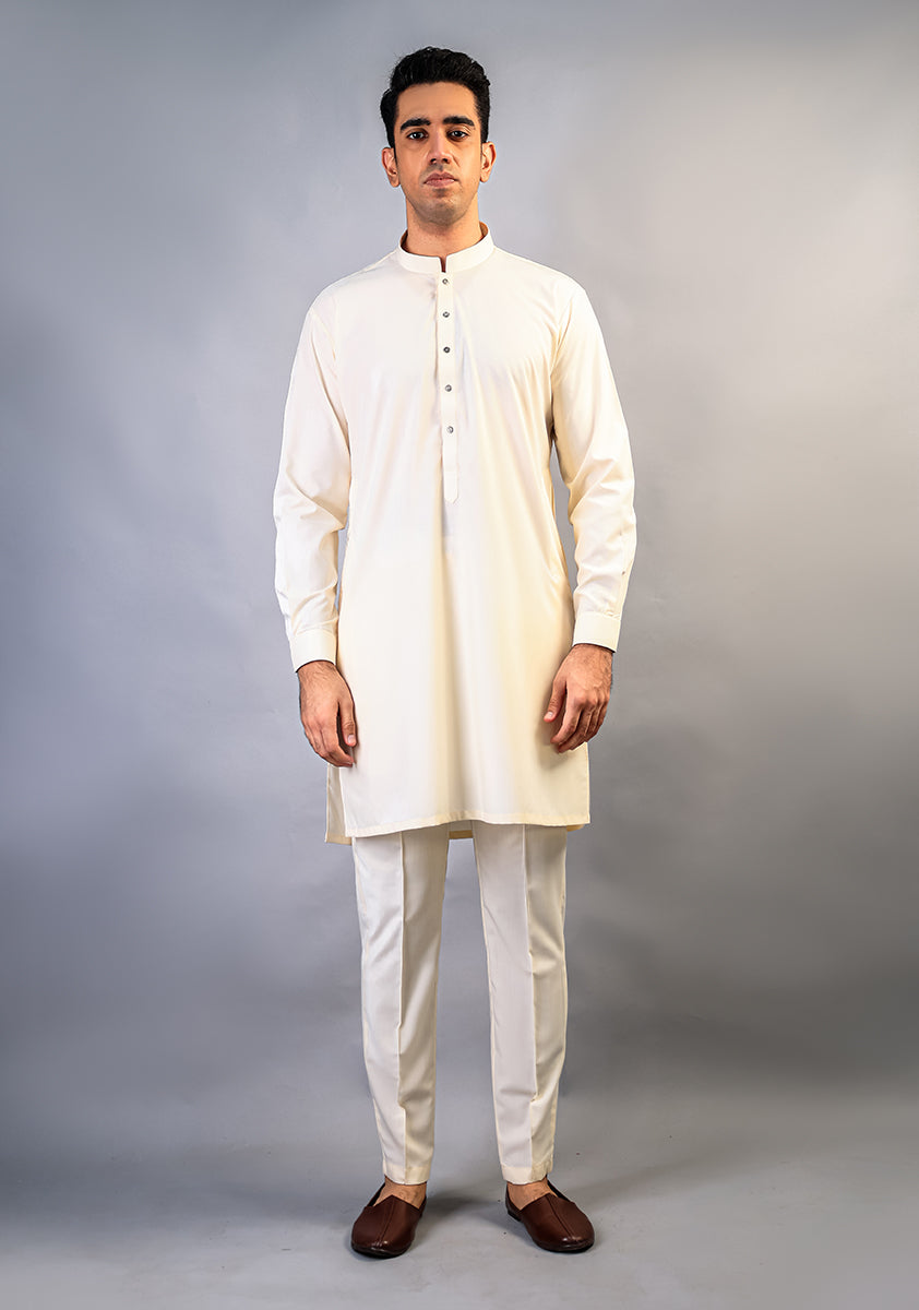PV Vanilla Ice Slim Fit Plain Kurta Pajama
